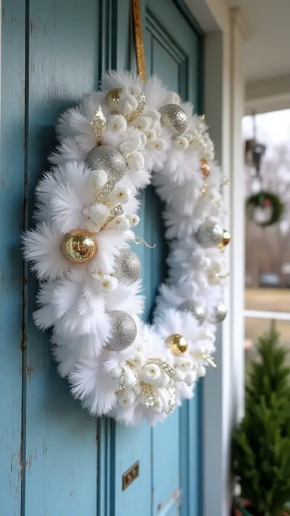 glamorous holiday wreath accents