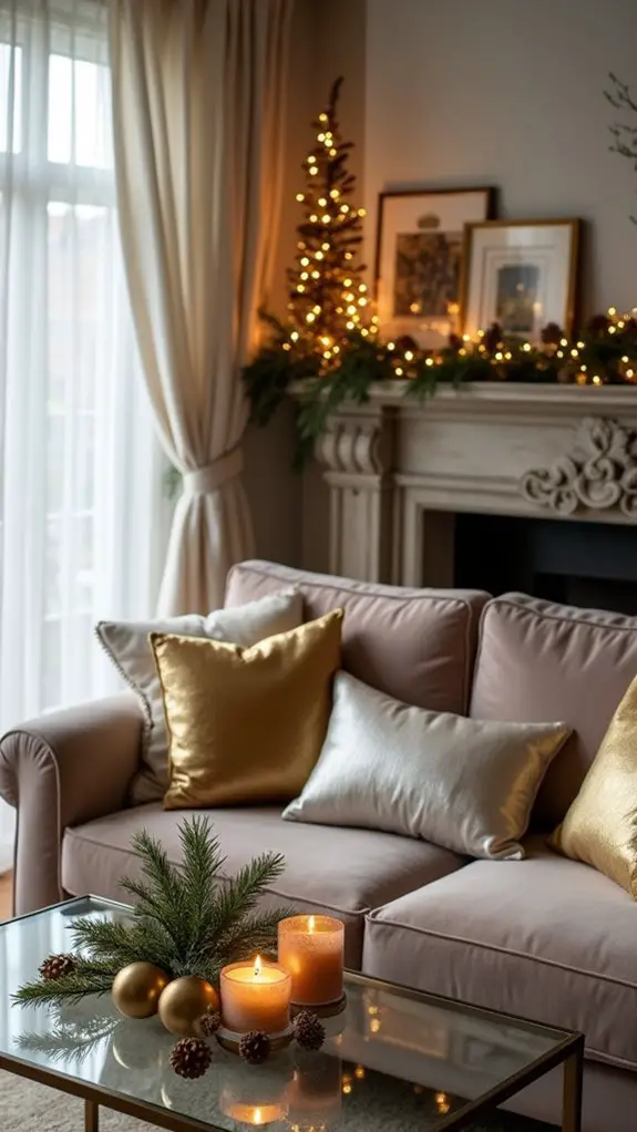glamorous metallic holiday decor