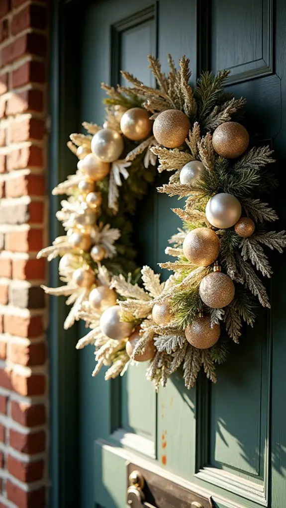 glamorous metallic holiday wreath