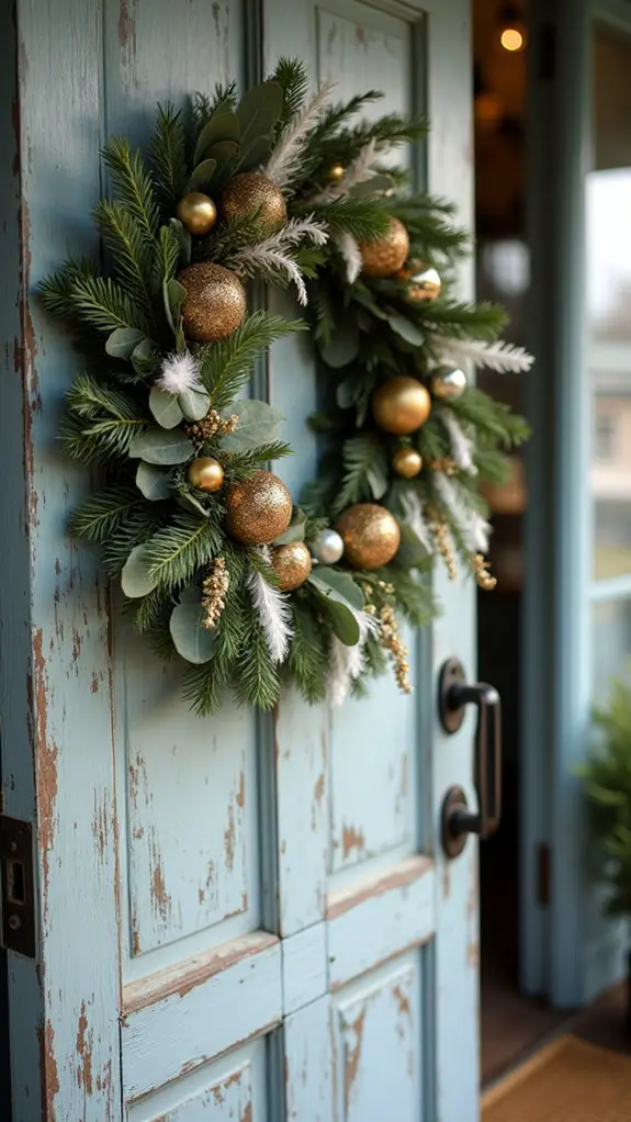 glamorous metallic holiday wreath