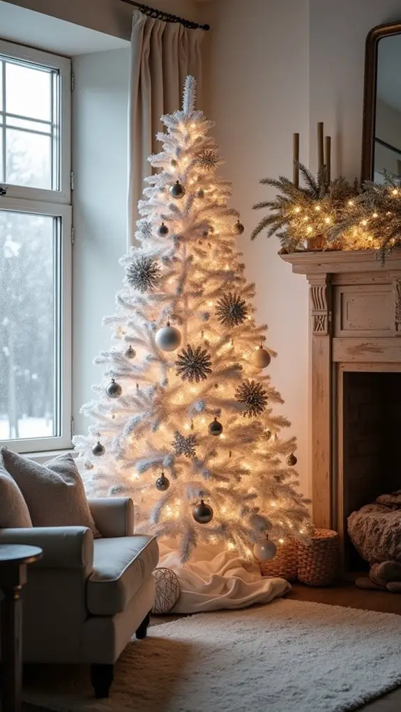 glamorous silver and white