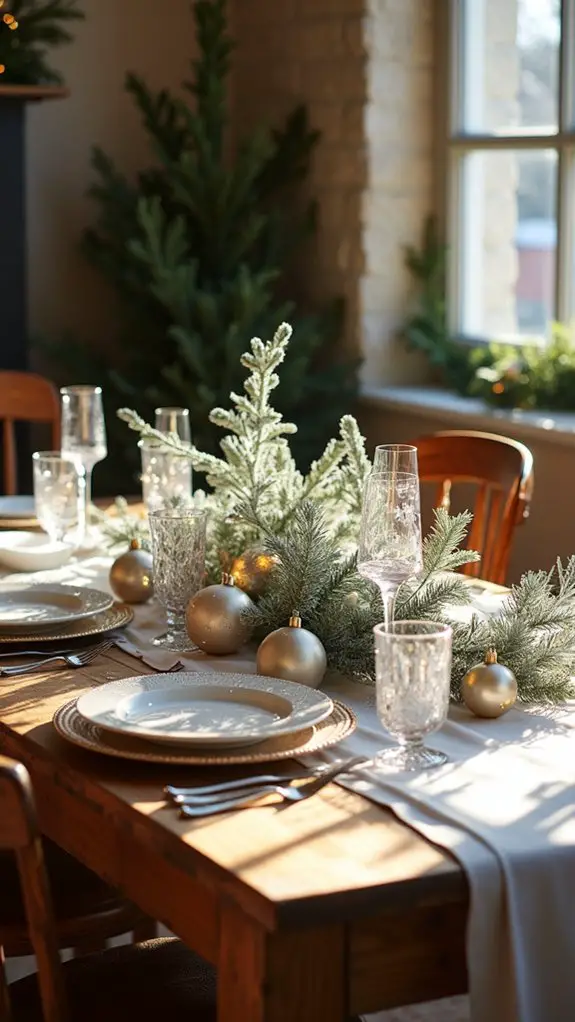 glamorous winter table decor