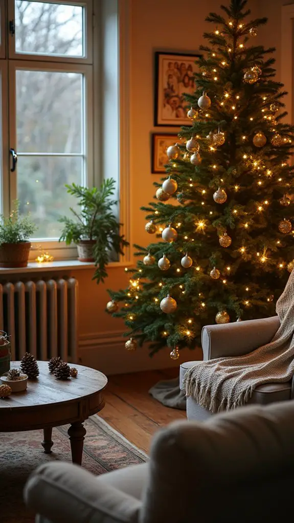 glittering gold holiday decorations