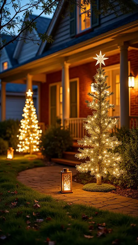 glittering holiday star trees