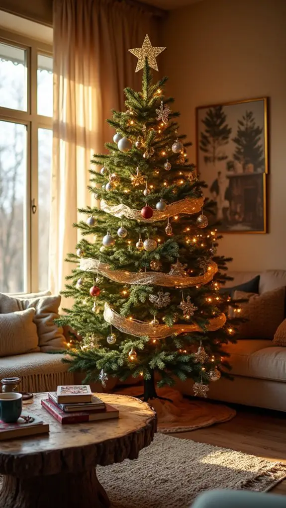 glittering star tree accents