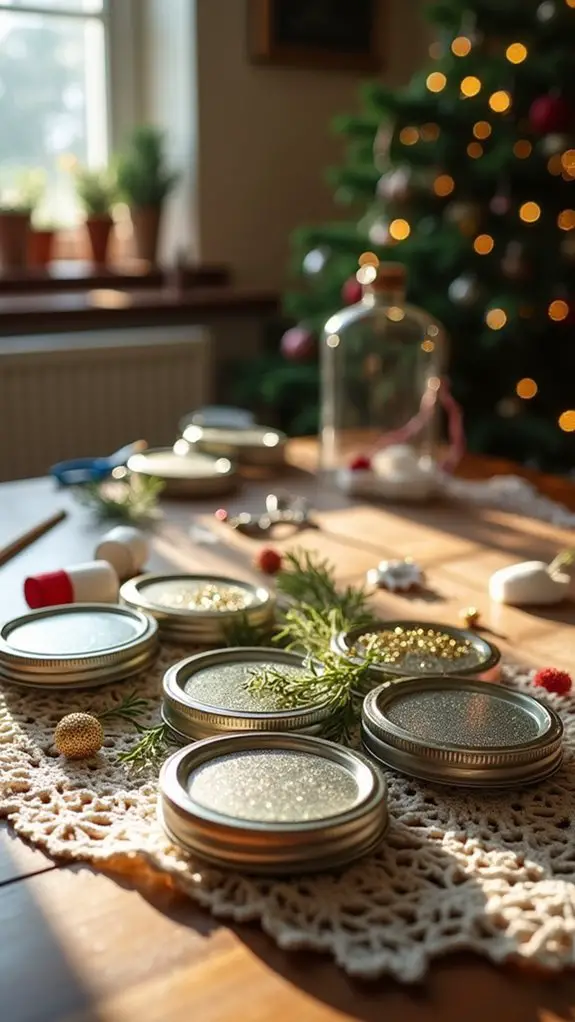 glittery festive jar ornaments