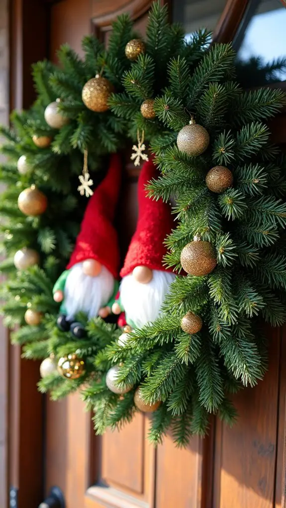 glittery gnome wreath decorations