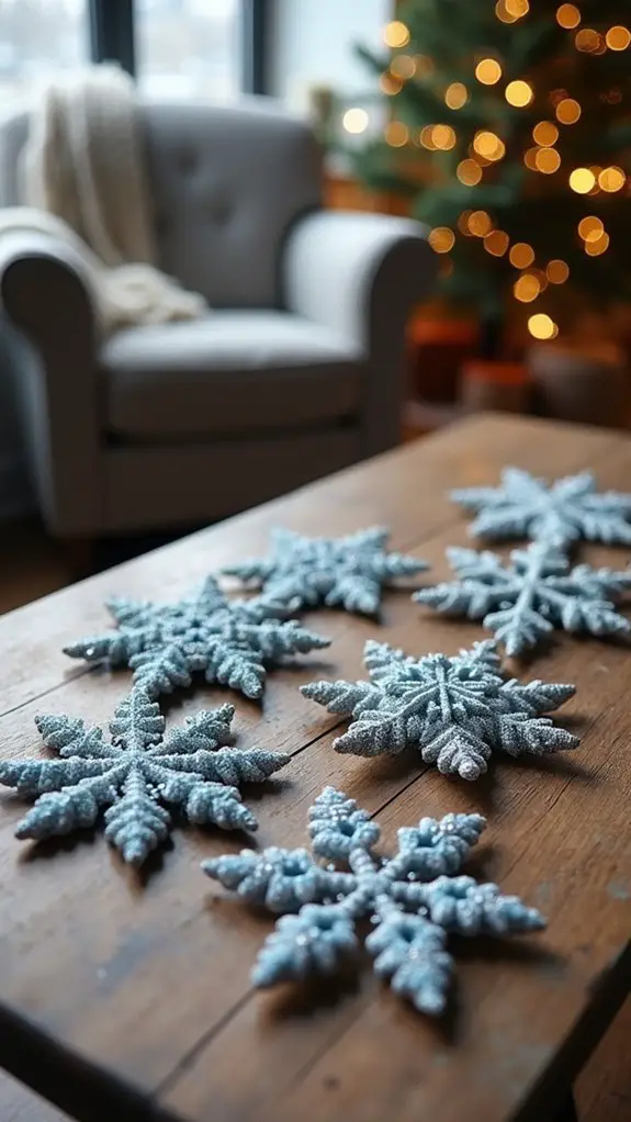 glittery snowflake ornament creation