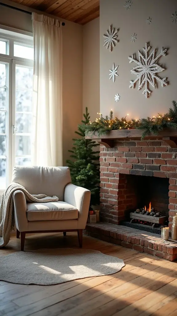 glittery snowflake wall decor