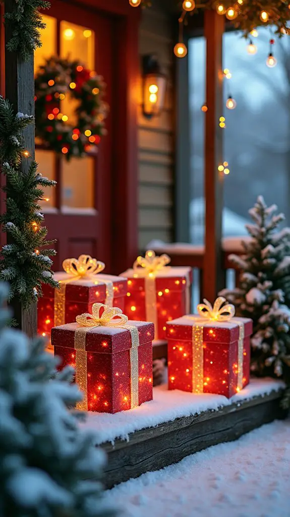 glowing christmas gift decorations