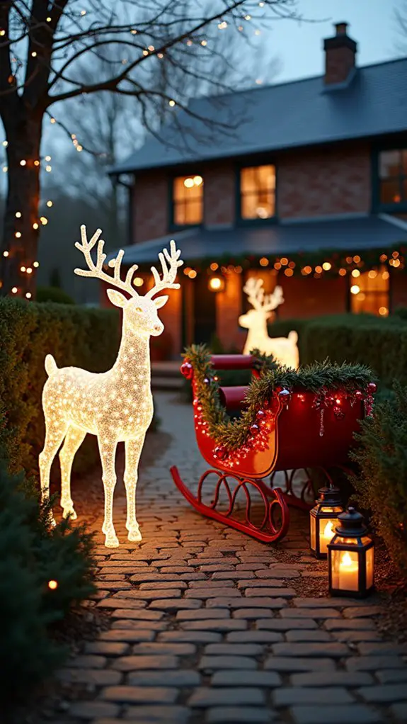 glowing reindeer holiday decorations