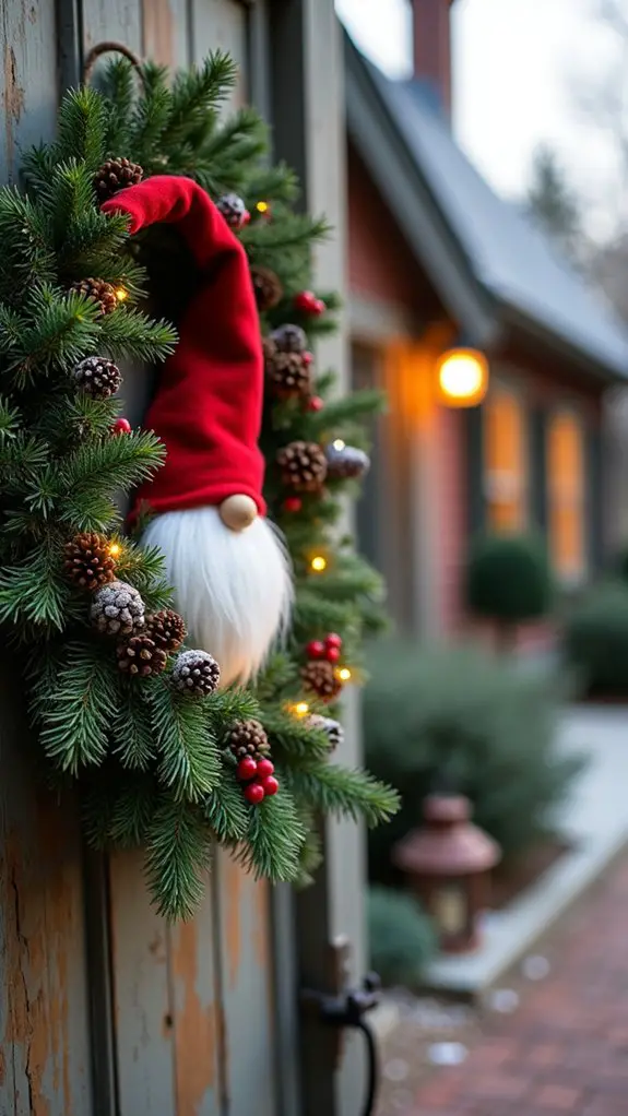 gnome sleigh wreath decoration