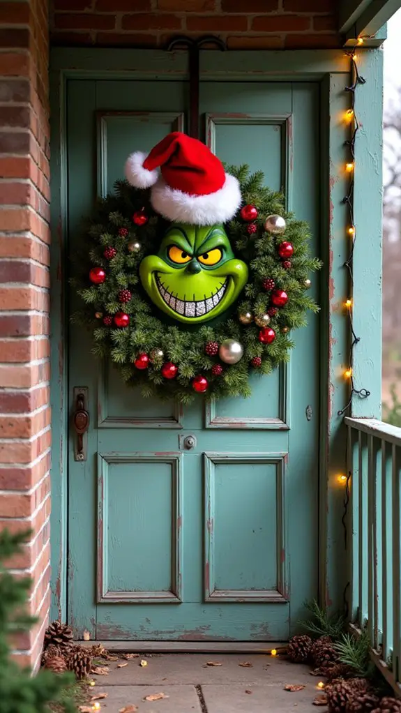 grinch inspired transformative holiday wreath