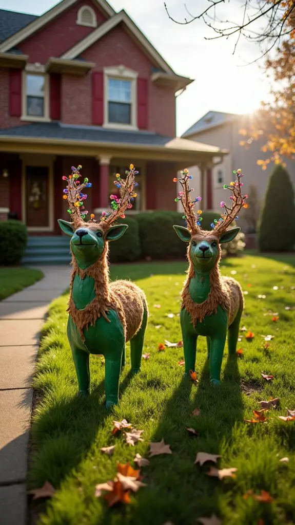 grinchy reindeer festive lights