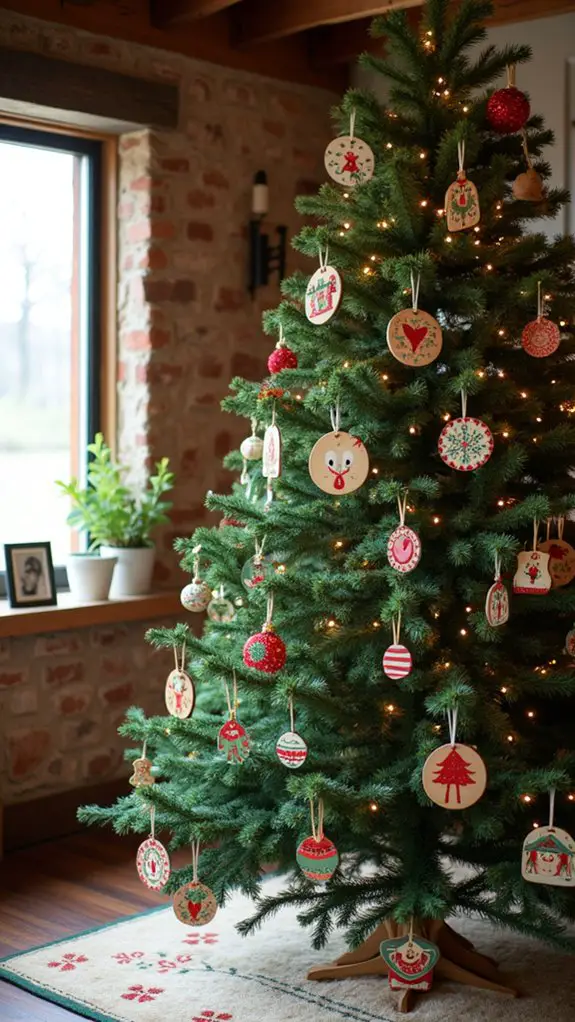 hand painted holiday tree ornaments