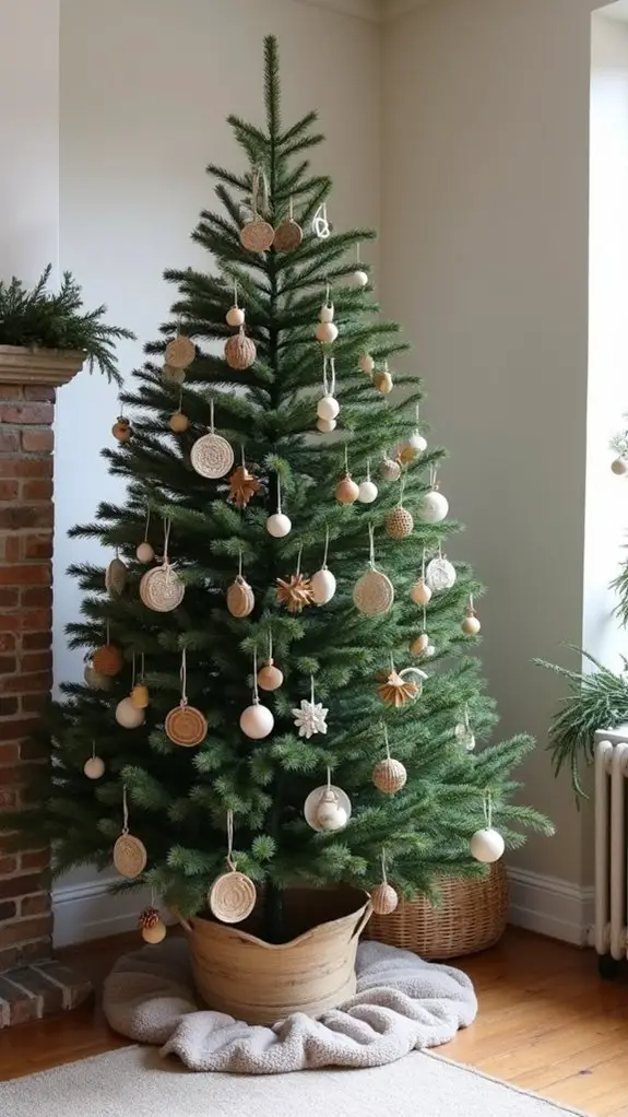 handcrafted neutral tone ornaments