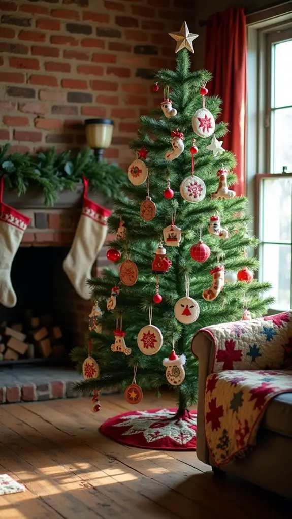 handmade festive fabric ornaments