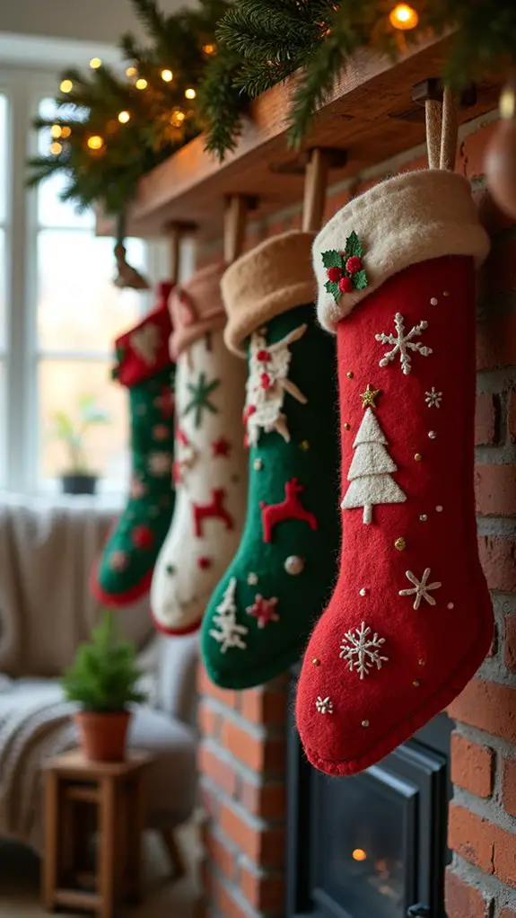 handmade festive felt stockings
