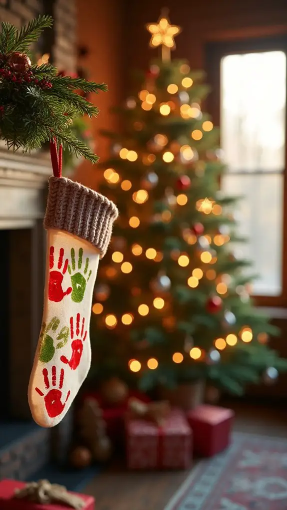 handprint christmas stocking keepsake