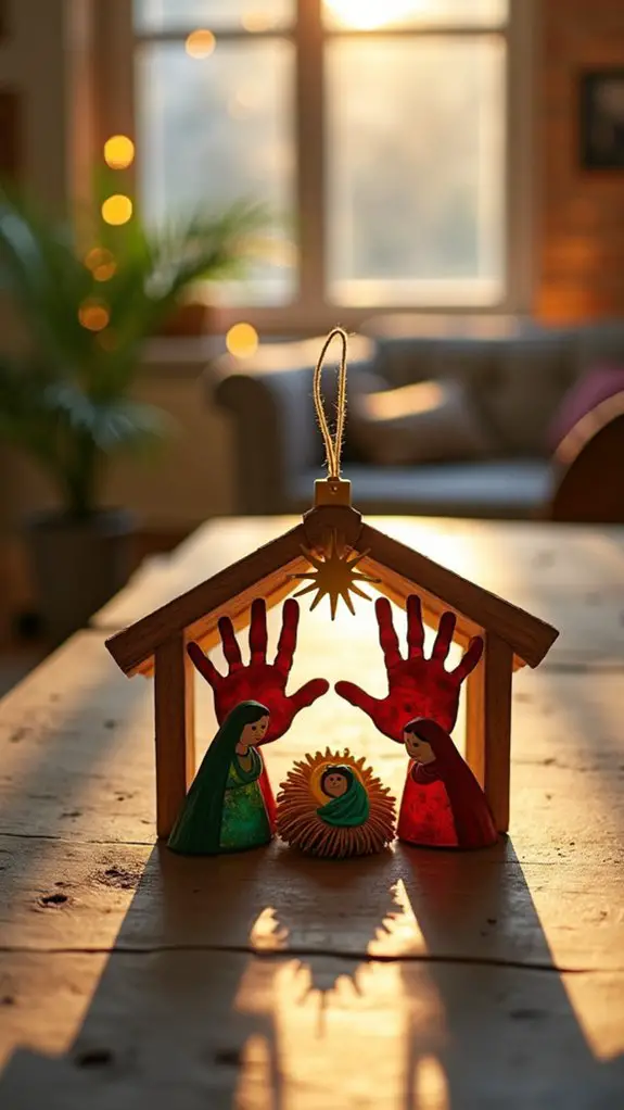 handprint nativity scene ornament
