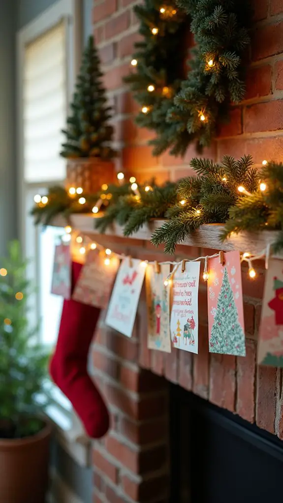 holiday card garland display