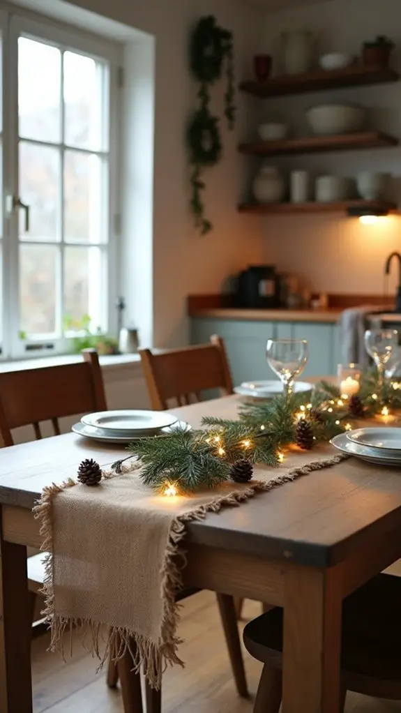 homemade festive table runner