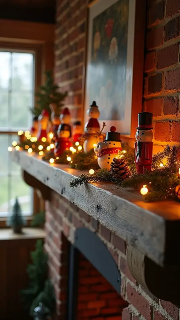 illuminated christmas figurines display