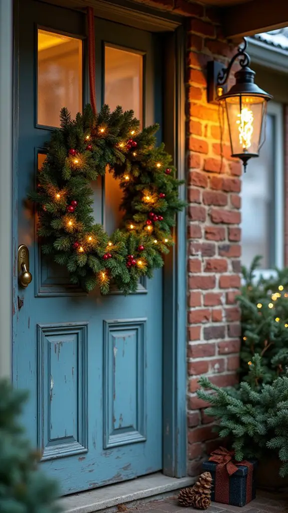 illuminated festive christmas wreath