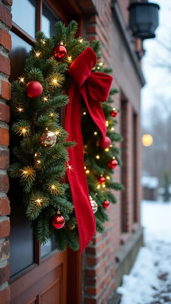 illuminated festive wreath decorations