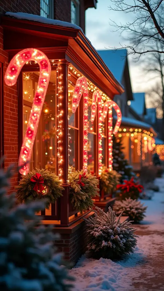illuminated holiday window displays