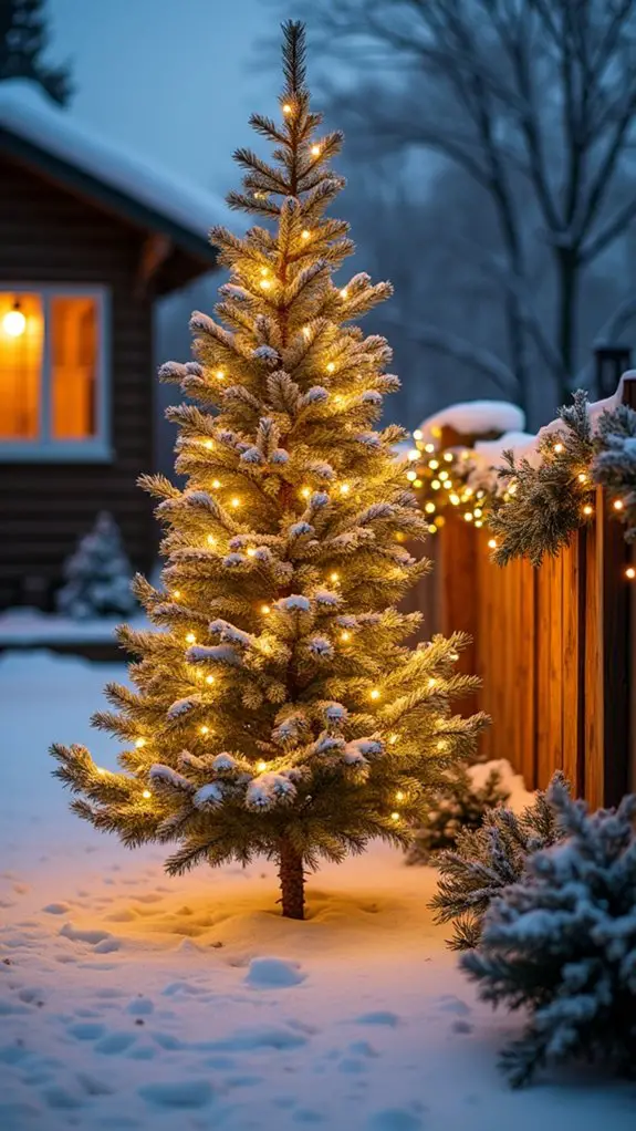 illuminated vibrant christmas trees