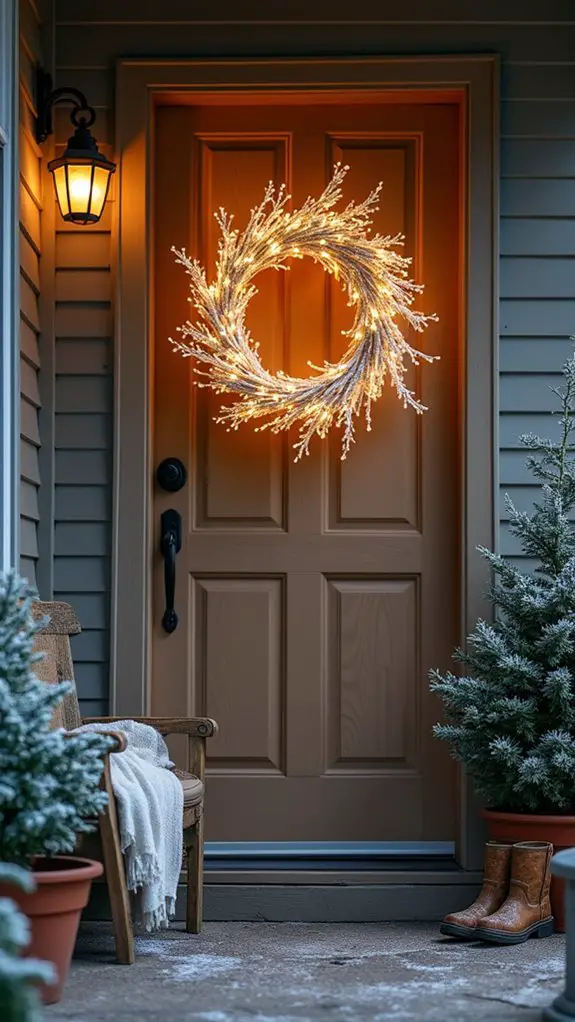 illuminated winter wreath decorations