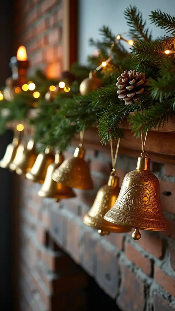 joyful festive gold bells