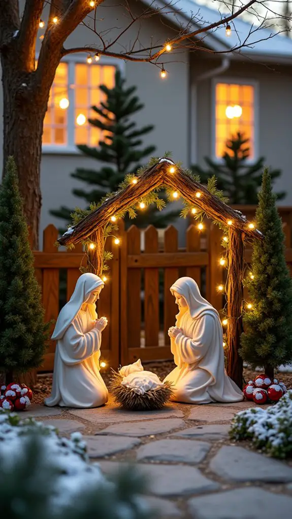 joyful holiday nativity display