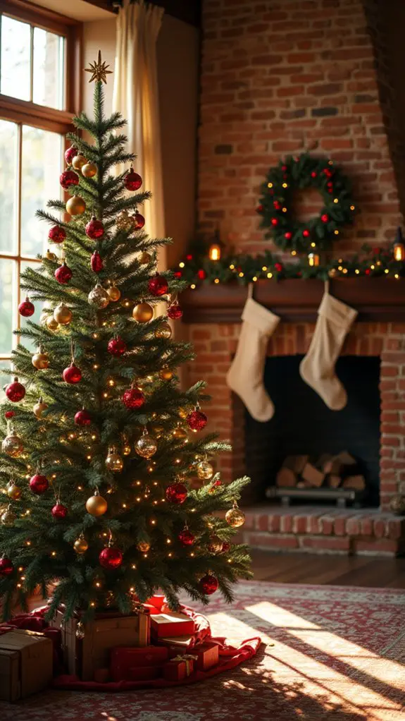 joyful red and gold ornaments