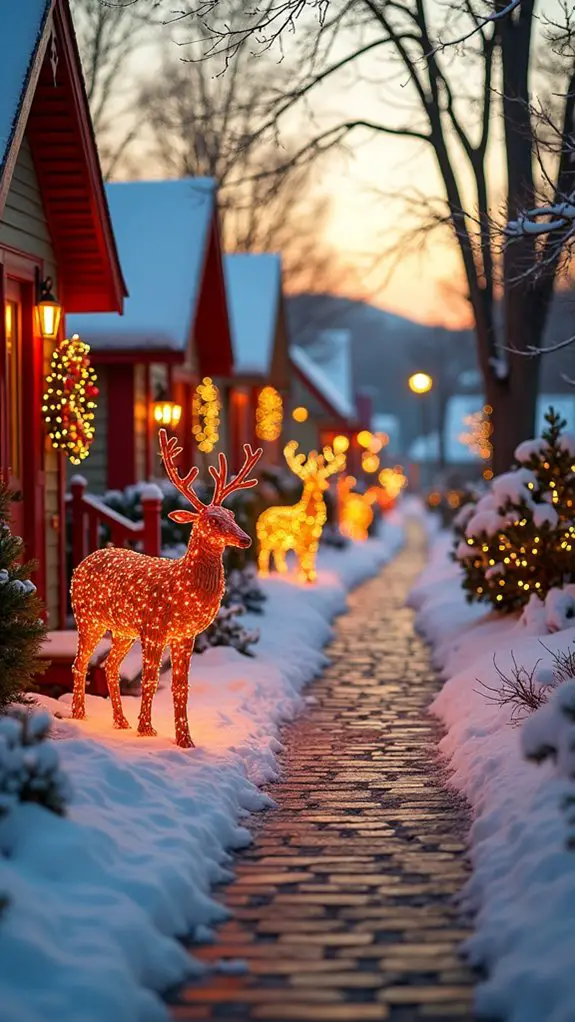 joyful reindeer holiday display