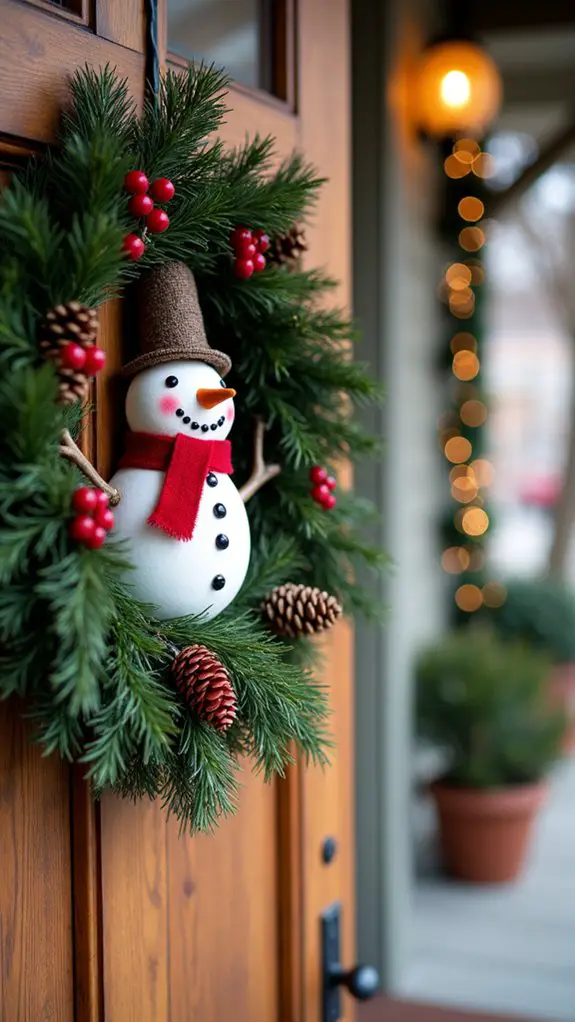 joyful snowman wreath creation