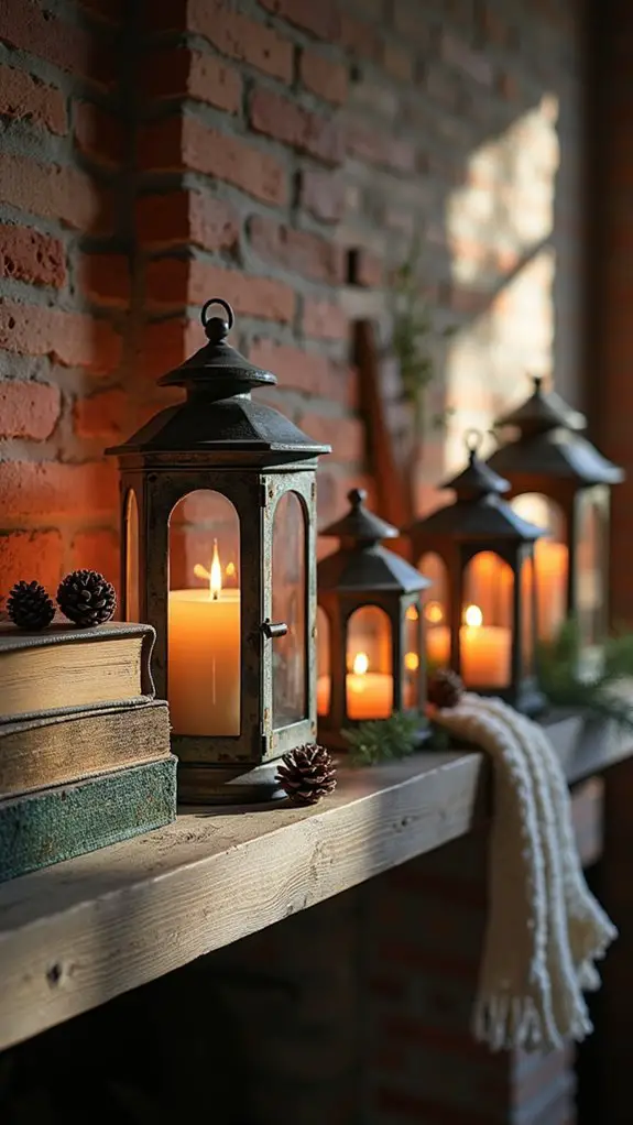 lanterns and vintage books