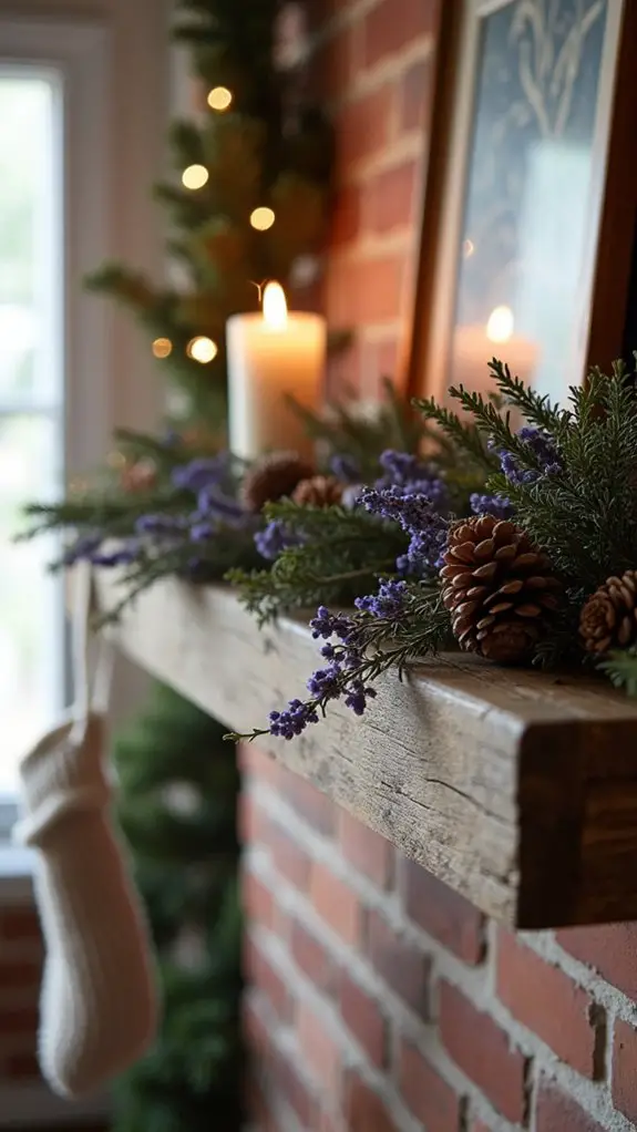 lavender and pinecone decor