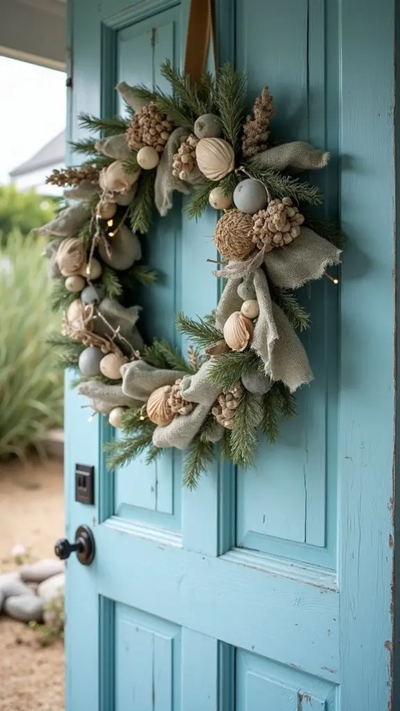 layered coastal wreath textures