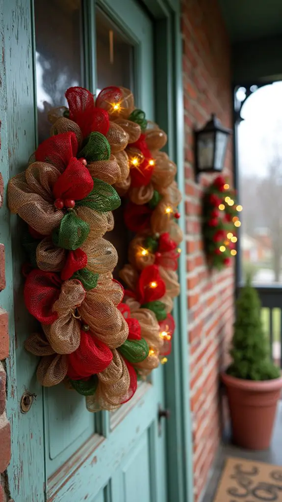 layered mesh holiday wreath