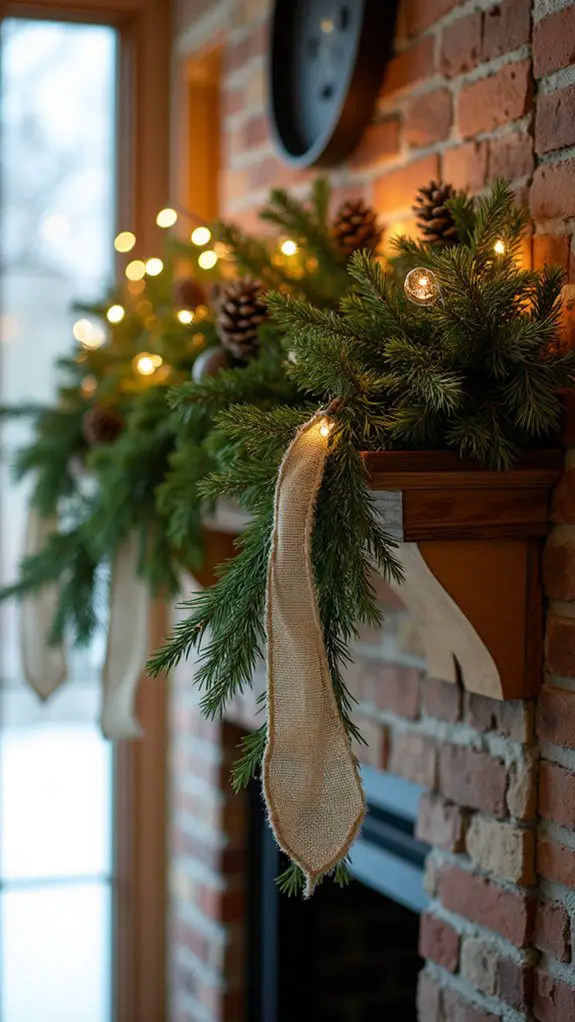 layered rustic mantle decorations