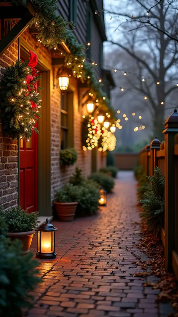 lighted festive door decorations