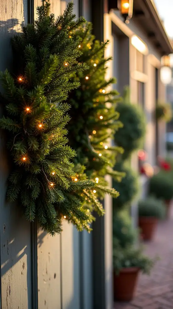 lighted holiday wreath decor