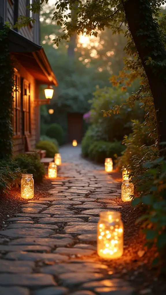 luminous rustic pathway lights