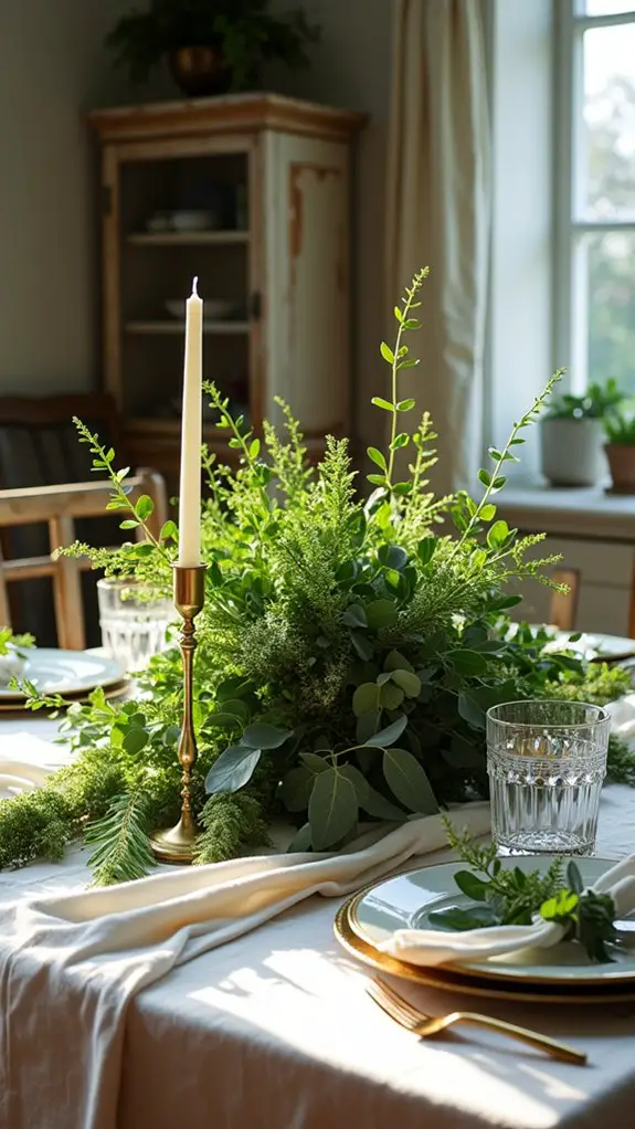 lush centerpieces with gold