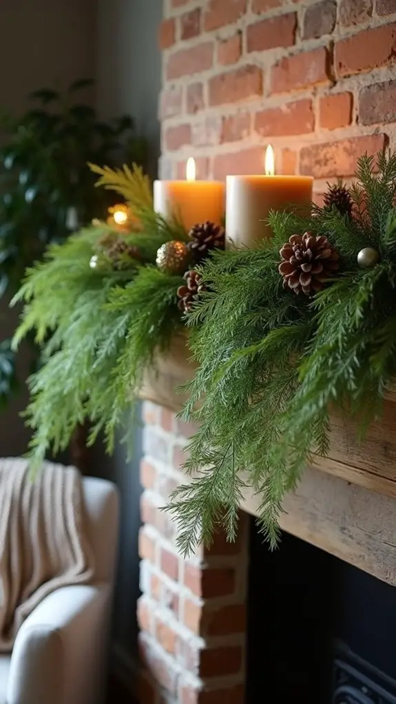 lush vibrant mantle decor