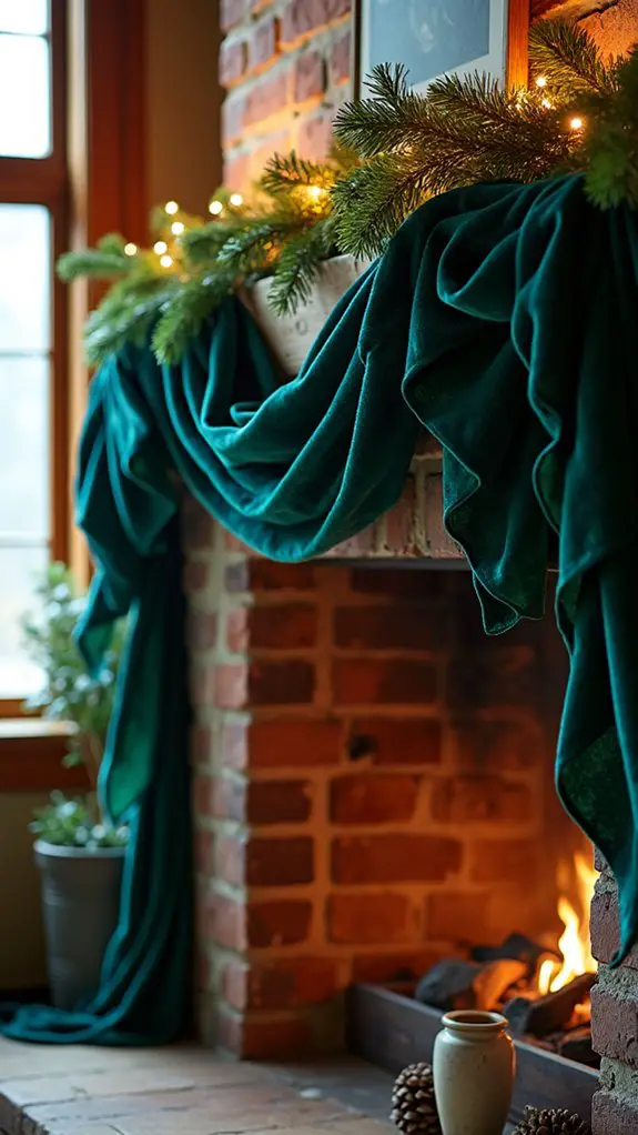 luxurious textured velvet swags