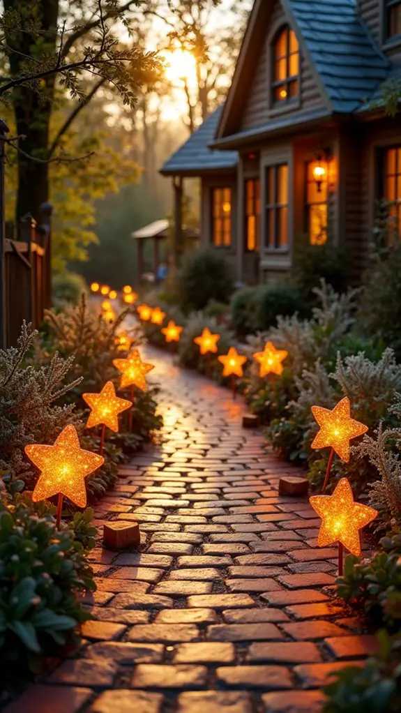magical glowing garden pathway