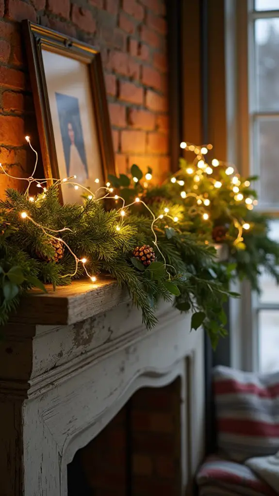 magical greenery with fairy lights